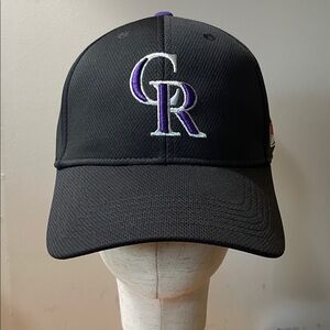 Team MLB Colorado Rockies Black & Purple Embroidered Logo Cap